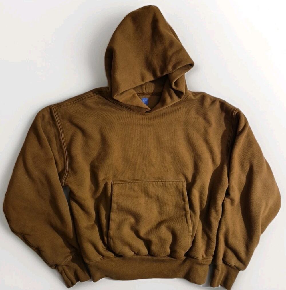 Yeezy Gap Perfect Hoodie Brown Hooded Double Layer Sweatshirt Men's Size Small